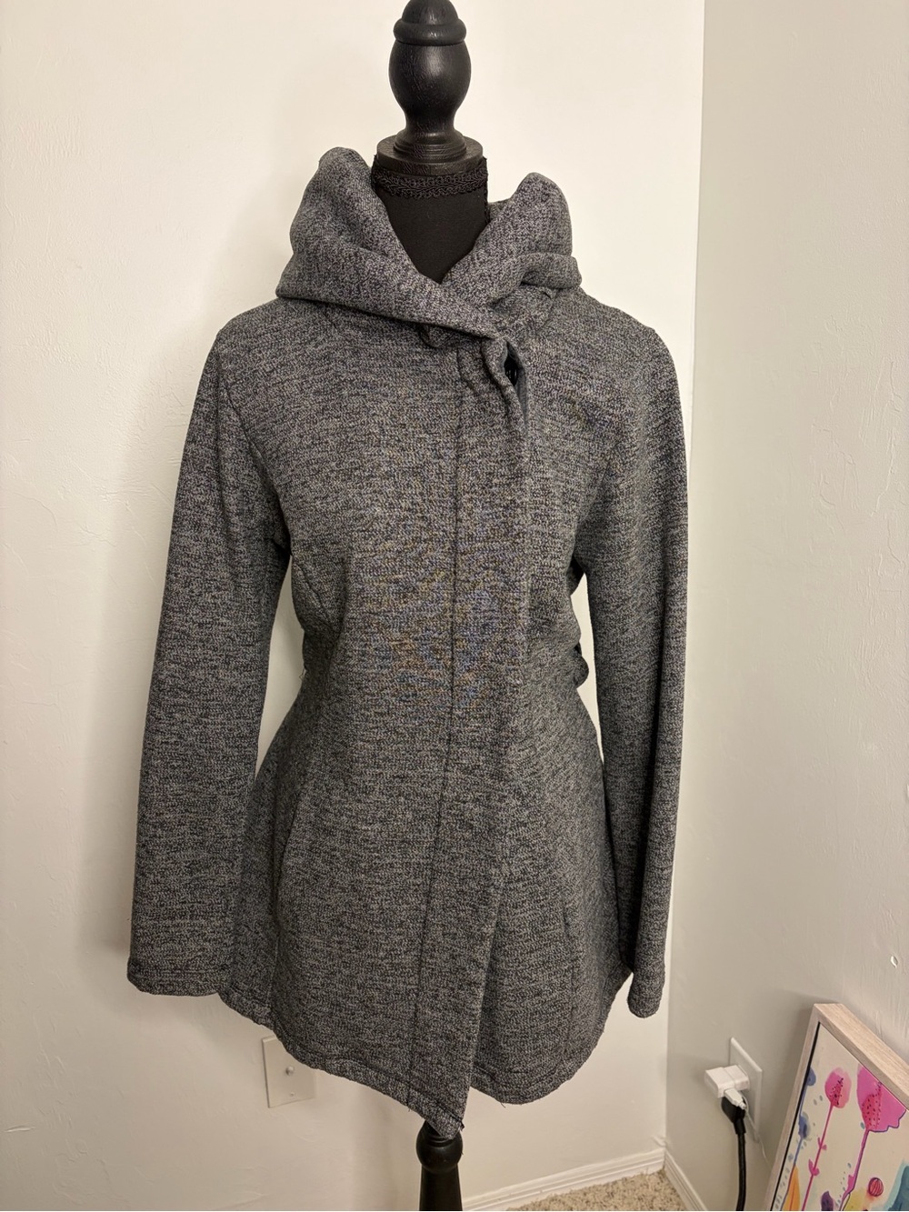 Merona Charcoal Gray Hooded Knit Cardigan